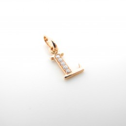 semi L rose gold charm